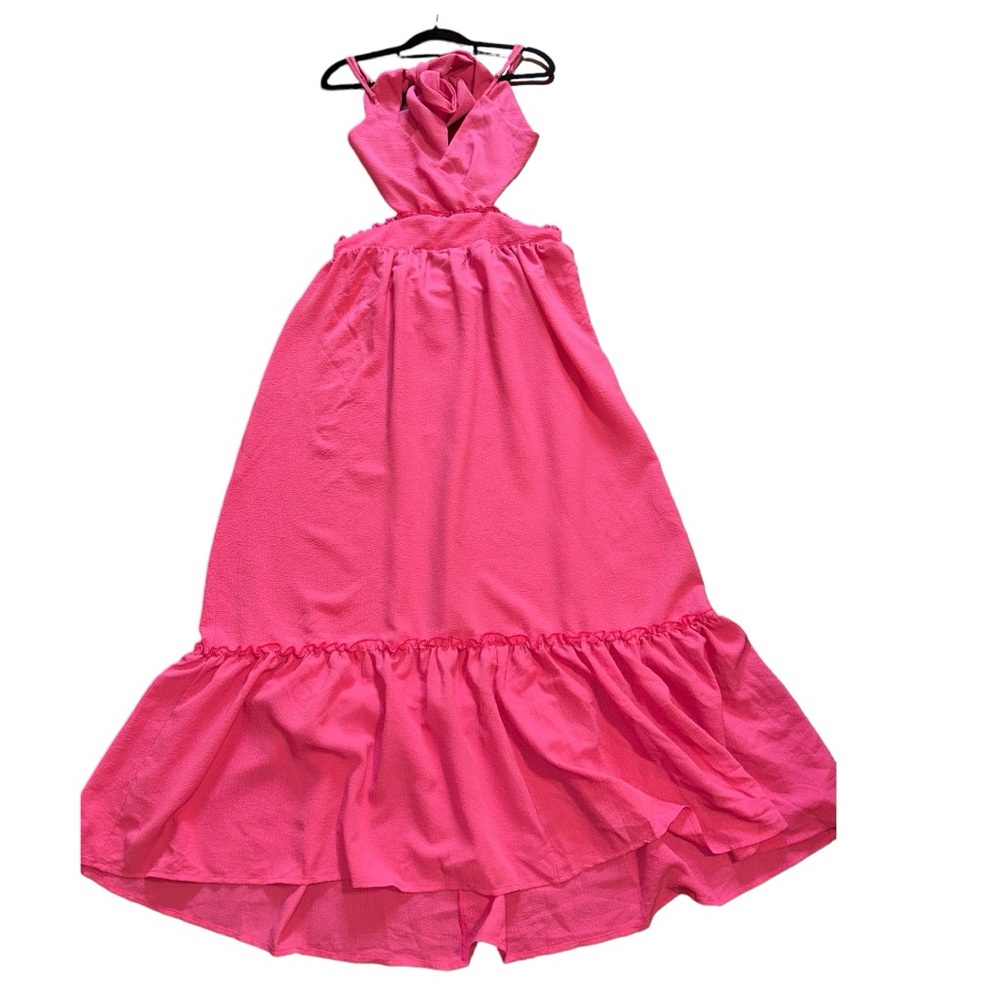 CUPSHE Pink Plunge Maxi Dress XL NWT